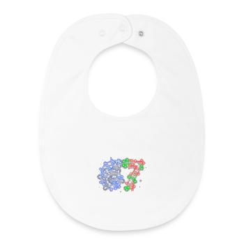 Neon Numbers 6 7 Christmassy - Baby Organic Bib - white - Front