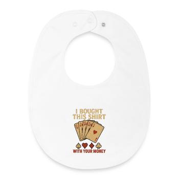 Argent avec cartes à jouer Humour Chemise - Bavoir bébé bio - blanc - Devant