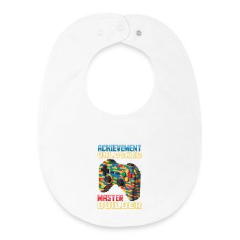 Building Blocks Gamer Gaming Brick Builder - Baby Organic Lätzchen - Weiß - Vorne