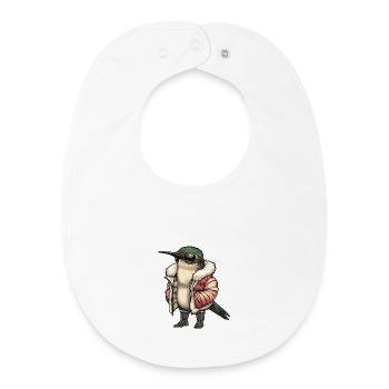 Kolibri Vogel Cool Winter - Baby Organic Lätzchen - Weiß - Vorne