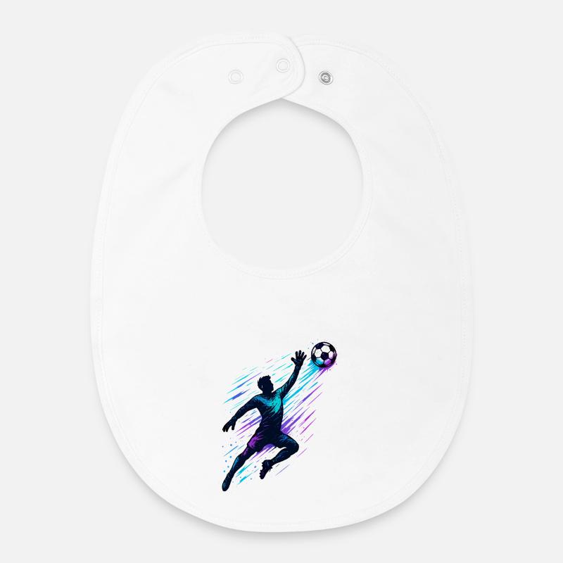 Soccer Goalkeeper Parade Dynamic Action - Baby Organic Bib - white