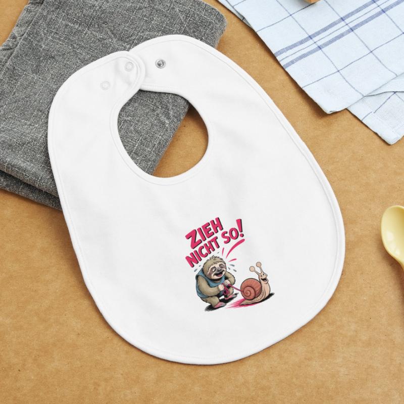 Don't Pull So Sloth Fun Sloth Saying Baby Organic Bib