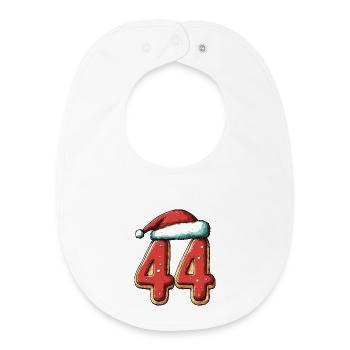 44 Number Biscuit Christmas - Baby Organic Bib - white - Front