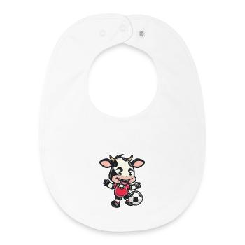 Baby-foot Vache - Bavoir bébé bio - blanc - Devant