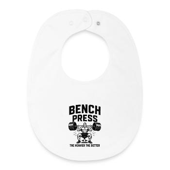 Bench Press Heavier Gains - Baby Organic Bib - white - Front