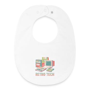 Retro Technik - Baby Organic Lätzchen - Weiß - Vorne