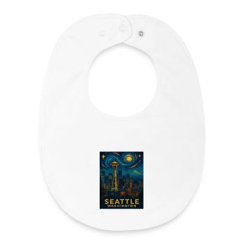 Seattle Washington - Baby Organic Lätzchen - Weiß - Vorne