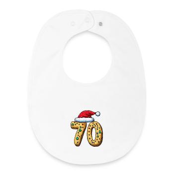 70 Number Biscuit Christmas - Baby Organic Bib - white - Front