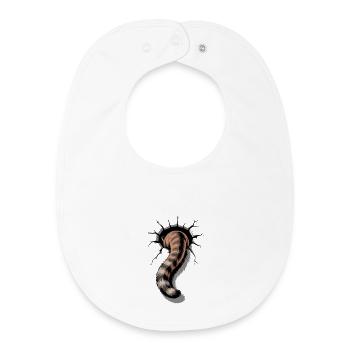 Cat tail looks out of hole funny cat picture - Baby Organic Bib - white - Front