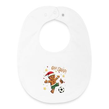 Lebkuchenmann Torjubel Santa oh snap - Baby Organic Lätzchen - Weiß - Vorne