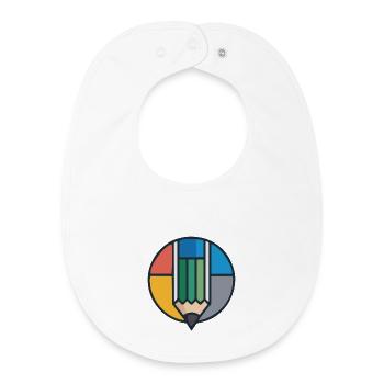 Farbrad-Bleistift-Symbol - Baby Organic Lätzchen - Weiß - Vorne