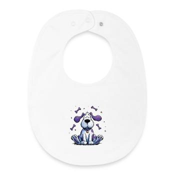 Chien de l’Espace avec Étoile d’Os - Bavoir bébé bio - blanc - Devant