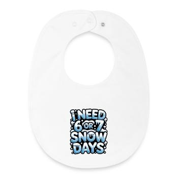 Il me faut 67 jours de neige - Bavoir bébé bio - blanc - Devant