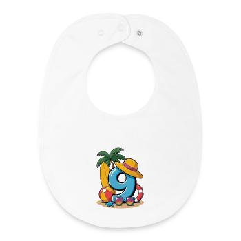9th Birthday Vacation 9 Years - Baby Organic Bib - white - Front