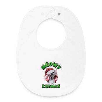 Christmas Sphynx Cat Santa  - Baby Organic Bib - white - Front