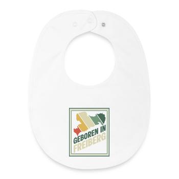 Geboren in Freiberg - Baby Organic Lätzchen - Weiß - Vorne