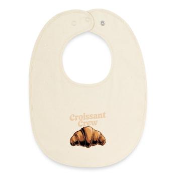 Croissant Crew - Baby Organic Bib - soft Ecru - Front