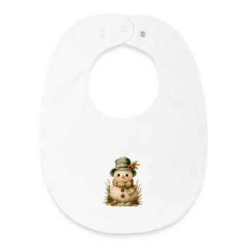 Winterfreund Schneemann - Baby Organic Lätzchen - Weiß - Vorne