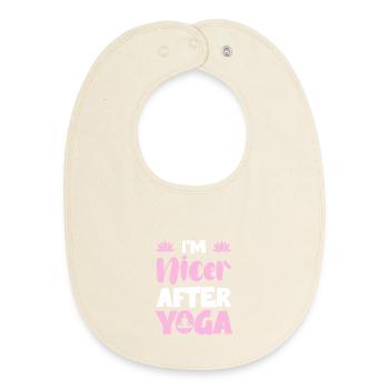 Agréable après le yoga – Détendu - Bavoir bébé bio - écru doux - Devant