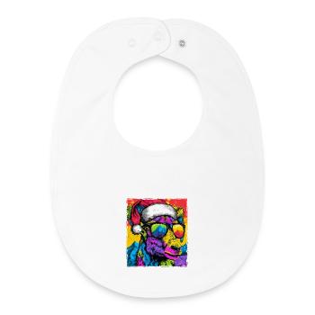 Mountain Goat Christmas Portrait - Baby Organic Bib - white - Front