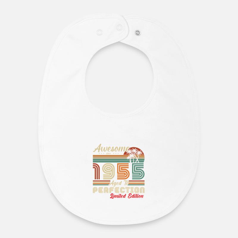  awesome since 1955 - Bavoir bébé bio - blanc