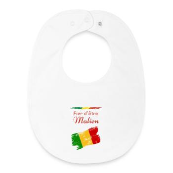 Fier d'être Malien drapeau du Mali - Bavoir bébé bio - blanc - Devant