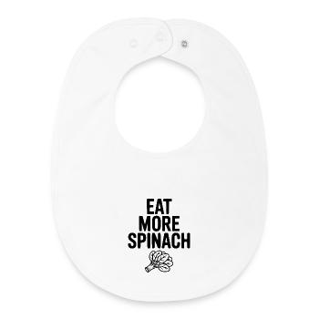 Iss mehr Spinat - Baby Organic Lätzchen - Weiß - Vorne