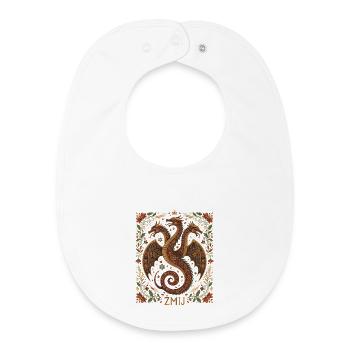 Slavic Dragon Zmij Folk Art - Baby Organic Bib - white - Front