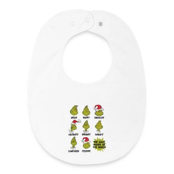 Le Grinch Avec Toutes Ses Humeurs - Bavoir bébé bio - blanc - Devant