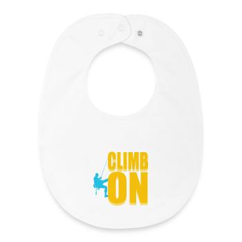 Climb On Rock Climbing Silhouette Sports Design - Baby Organic Lätzchen - Weiß - Vorne