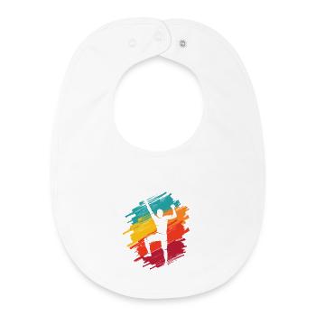 Klettern Berge Retro Kletterer Bouldern - Baby Organic Lätzchen - Weiß - Vorne