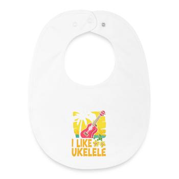 Hawaiian Ukulele Uke I Like - Baby Organic Bib - white - Front