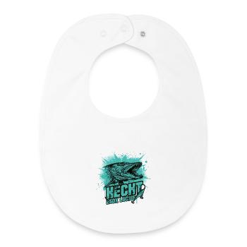 Pike – Esox Lucius: The Hunter - Baby Organic Bib - white - Front