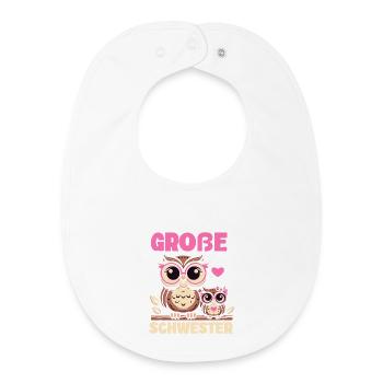 Big sister Owls Older baby Siblings - Baby Organic Bib - white - Front