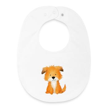 Hundefreund – süße und niedliche Illustration - Baby Organic Lätzchen - Weiß - Vorne