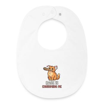 Rage Is Consuming Me Cute Cat Meme - Baby Organic Bib - white - Front