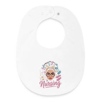 Nursing Glam : Tendance de l’héroïne infirmière - Bavoir bébé bio - blanc - Devant