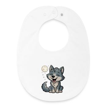 Moonlight Wolf Cuddle - Baby Organic Bib - white - Front