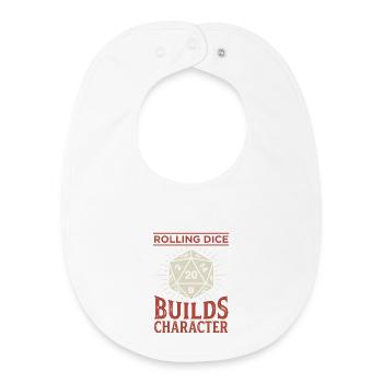 Lancer des dés permet de construire un personnage – Conception de jeu de rôle - Bavoir bébé bio - blanc - Devant