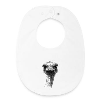 Emu Strauss Portrait - Baby Organic Bib - white - Front