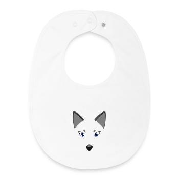Polarfuchsgesicht lustiges Tier Faules DIY-Kostüm - Baby Organic Lätzchen - Weiß - Vorne