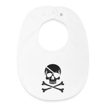 Le classique Jolly Roger Pirate Scream - Bavoir bébé bio - blanc - Devant