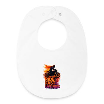 Ride Fast Live Free - Baby Organic Bib - white - Front