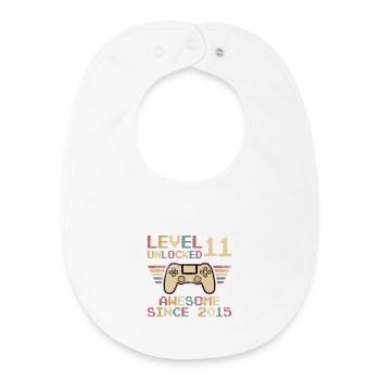 11th Birthday Boys Video Gamer Level 11 unlocked - Baby Organic Bib - white - Front