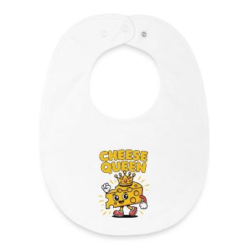 Cheese Queen – Fromage à couronne - Bavoir bébé bio - blanc - Devant