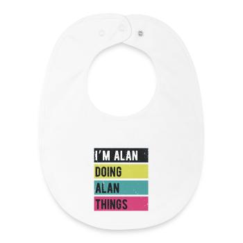 I’m Alan Doing Alan Things Retro Colors - Baby Organic Bib - white - Front