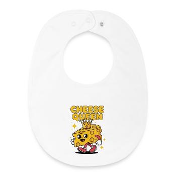 Cheese Queen – Fromage à couronne - Bavoir bébé bio - blanc - Devant