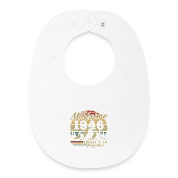Jahrgang 1946 - Baby Organic Lätzchen - Weiß - Vorne