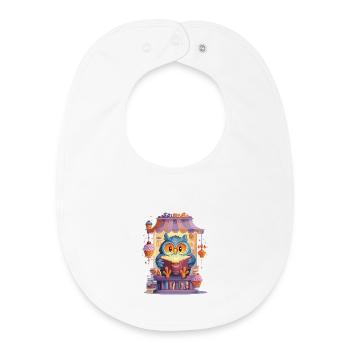 Read owl in the cake market - Baby Organic Bib - white - Front