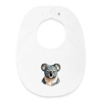 Gentle Koala Portrait - Baby Organic Bib - white - Front